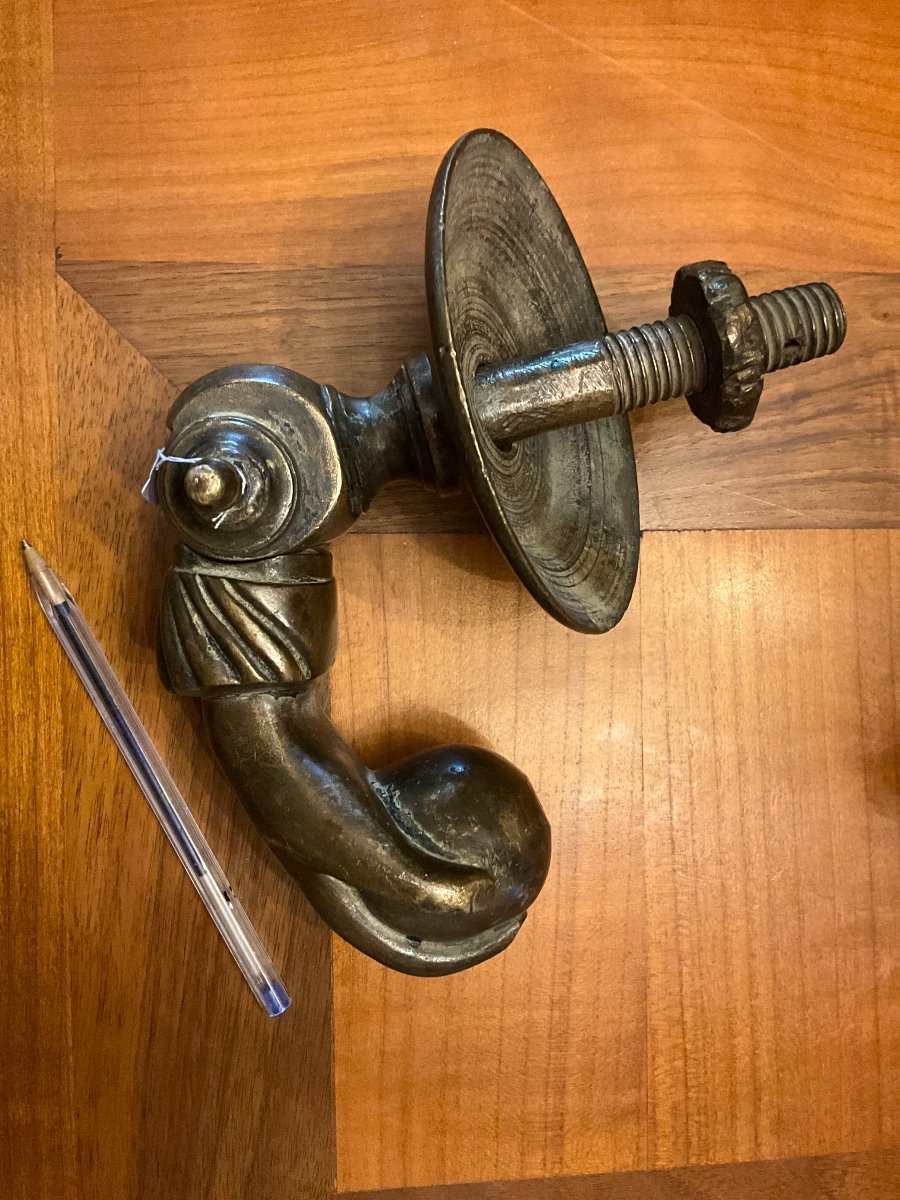 Large Bronze Door Knocker Representing A Hand Holding A Ball Late 18th Century 